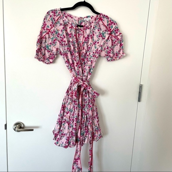 Poupette St Barth pink kookoo bird mini dress NWT - Picture 3 of 8